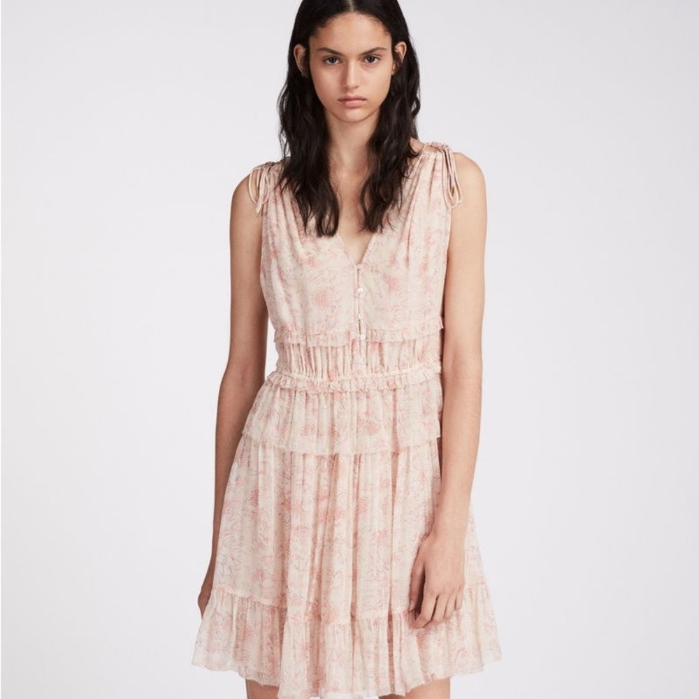 All Saints Annie Lanai Ruffled Floral Dress size US 8